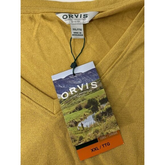 NWT Orvis Women's Short Sleeve V-Neck Tunic Knit Top Size XXL - Yellow - Picture 7 of 8